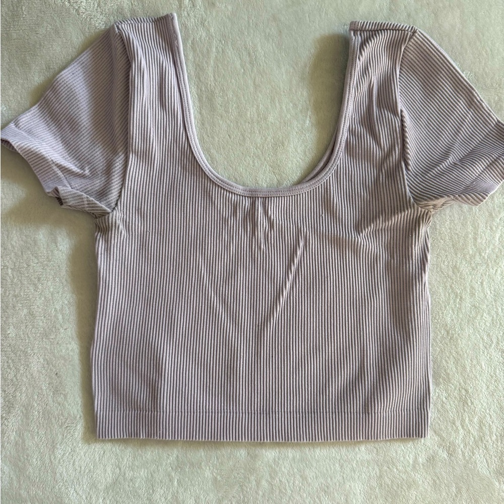 Ribbed Scoop Neck Women's Crop Top